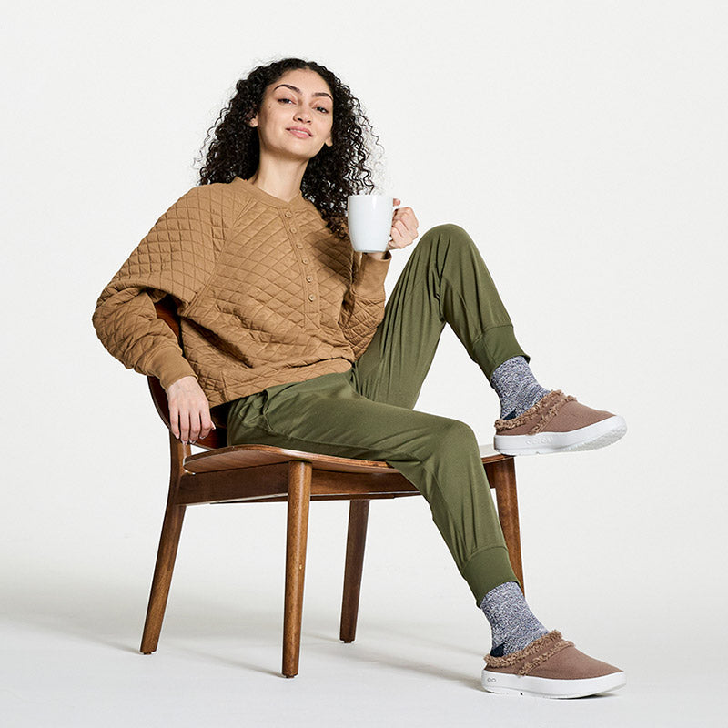 Women's OOcOOzie Mule - White/Chocolate