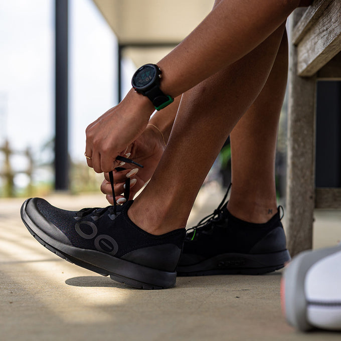 Women's OOmg Sport Lace - Black/Black – OOFOSオフィシャルサイト