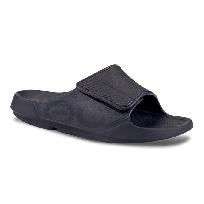 Men's OOahh Matte Black Sport Flex Sandal – OOFOSオフィシャルサイト