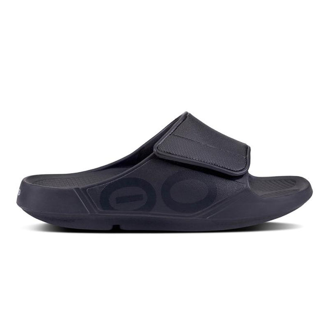 Men's OOahh Matte Black Sport Flex Sandal – OOFOSオフィシャルサイト